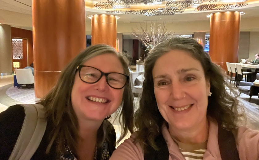 A selfie of Julie Dugmore and Jill Macdonald at the HiVE conference in Anaheim