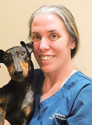 Image of sinead bennett holding a dog