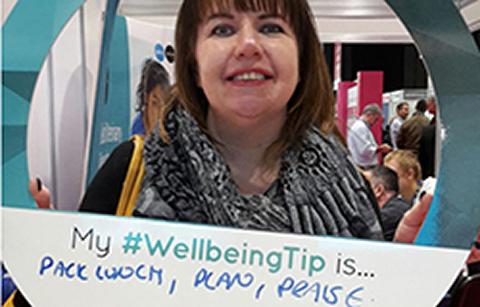 Emma Smith with her wellbeing tip 