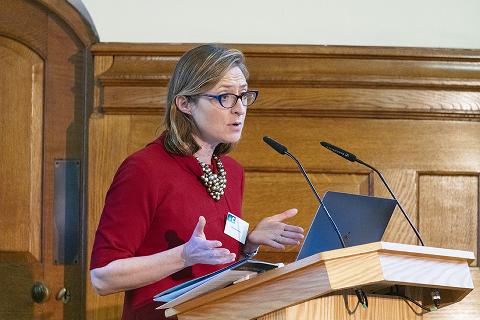 Dr Alexandra Pitman speaking at the Mind Matters Initiative Research Symposium in September 2019 