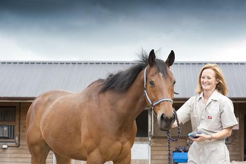 RCVS Impact Award winner Professor Sarah Freeman with horse 