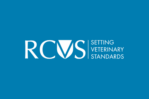 RCVS logo in white on blue background