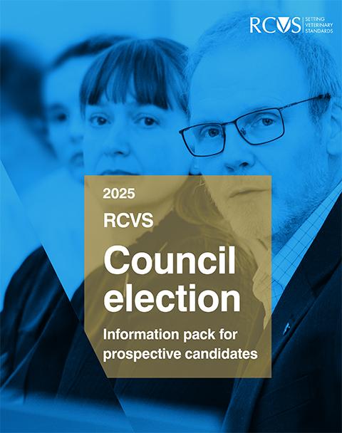 Front cover of 2025 RCVS Council election candidate information pack 